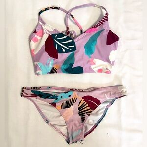 Purple floral midkini set